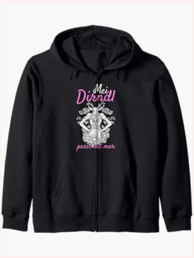 Bavarian Dirndl Replacement Zip Hoodie For Folk Festival Costume